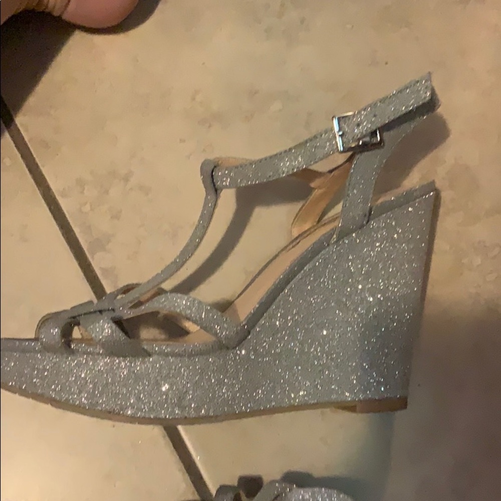 Sparkly silver heels